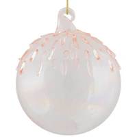 3" Pink Iridescent Glass Ball Ornament