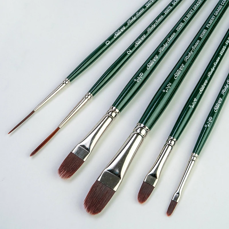 Silver Brush Limited Ruby Satin® 6 Piece Grass Combs Brush Set