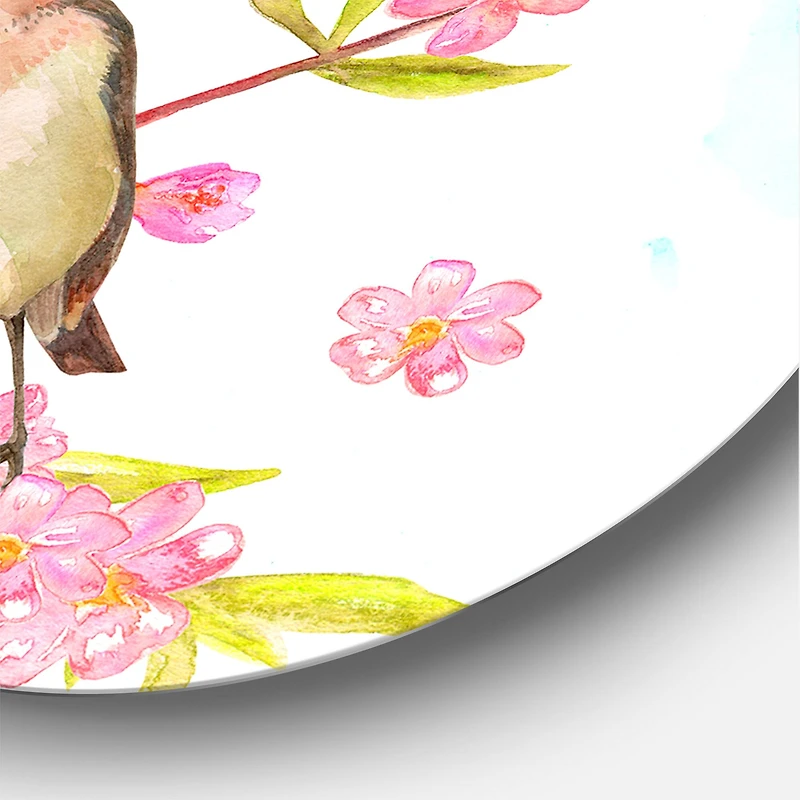 Designart - Clever Bird Sitting On Branch of A Spring Tree