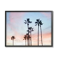 Stupell Industries Sunset Sky with Palm Tree Silhouettes Framed Wall Art