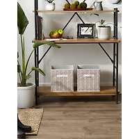 DII® 11" Stone Herringbone Storage Cube, 2ct.