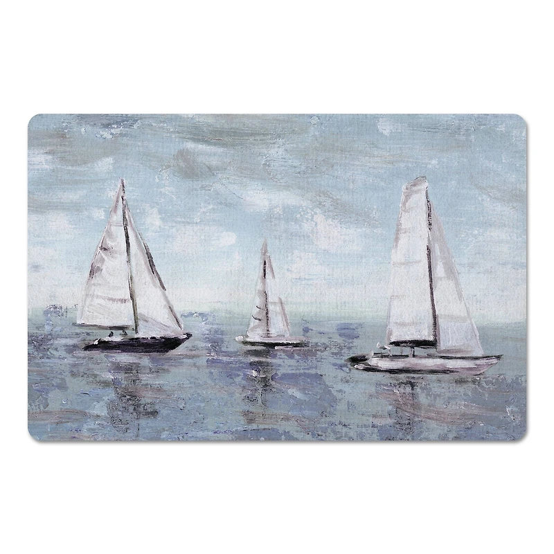 Boats on Horizon Floor Mat