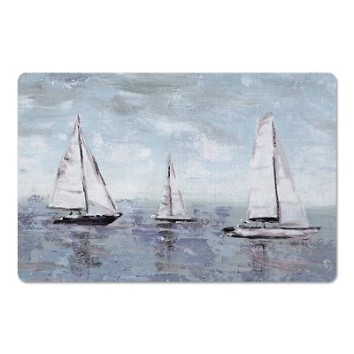 Boats on Horizon Floor Mat