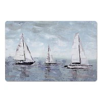 Boats on Horizon Floor Mat