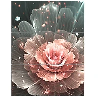 Designart - Abstract Fractal Pink Gray Flower
