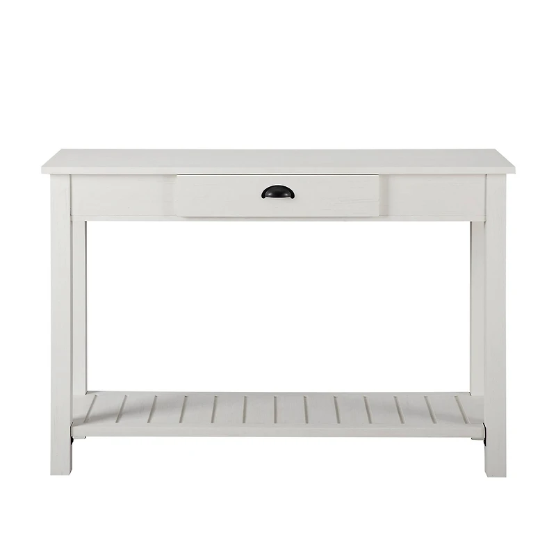 Walker Edison Brushed White Country Style Entry Table