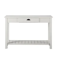 Walker Edison Brushed White Country Style Entry Table