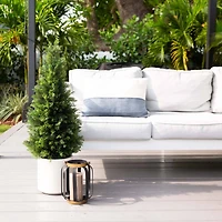 3ft. UV-Resistant Cedar Tree in White Planter