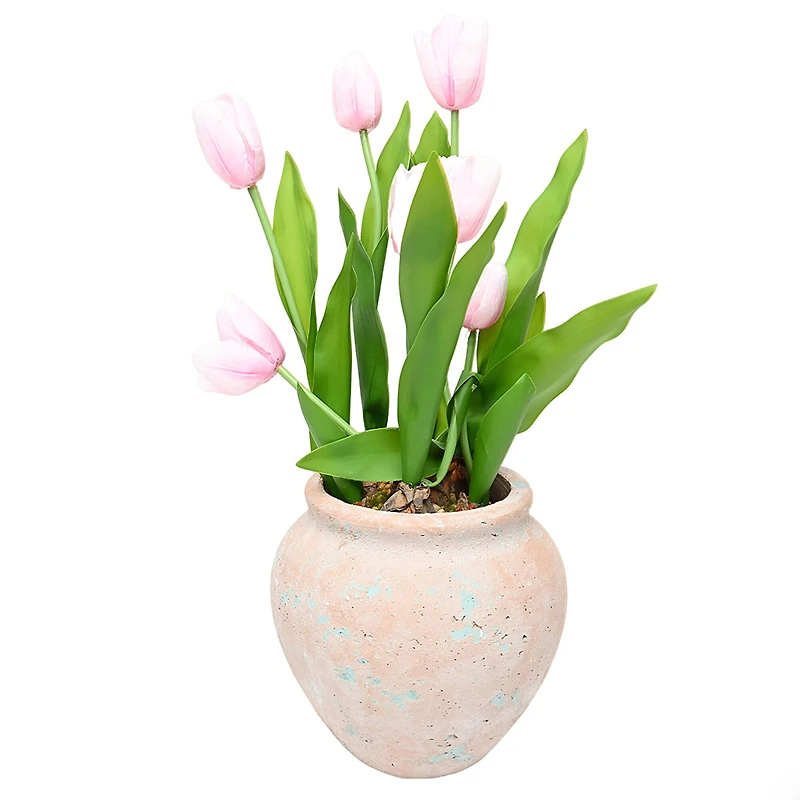 7.5" Tera Cotta & Blue Cement Pot by Ashland®