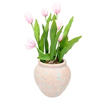 7.5" Tera Cotta & Blue Cement Pot by Ashland®