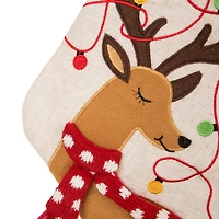 Glitzhome® LED Reindeer Stockings & Tree Skirt Set