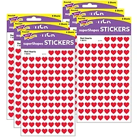 Trend Enterprises® superShapes Red Hearts Stickers, 6 Packs of 800ct.