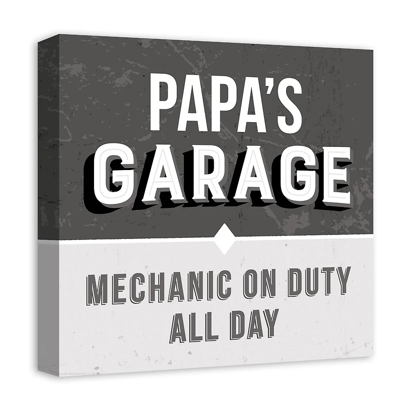 Papa's Garage Canvas Wall Art