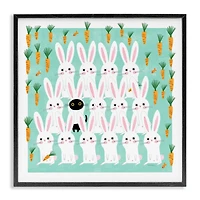 Stupell Industries Cat Mixed with Bunnies Framed Giclee Art