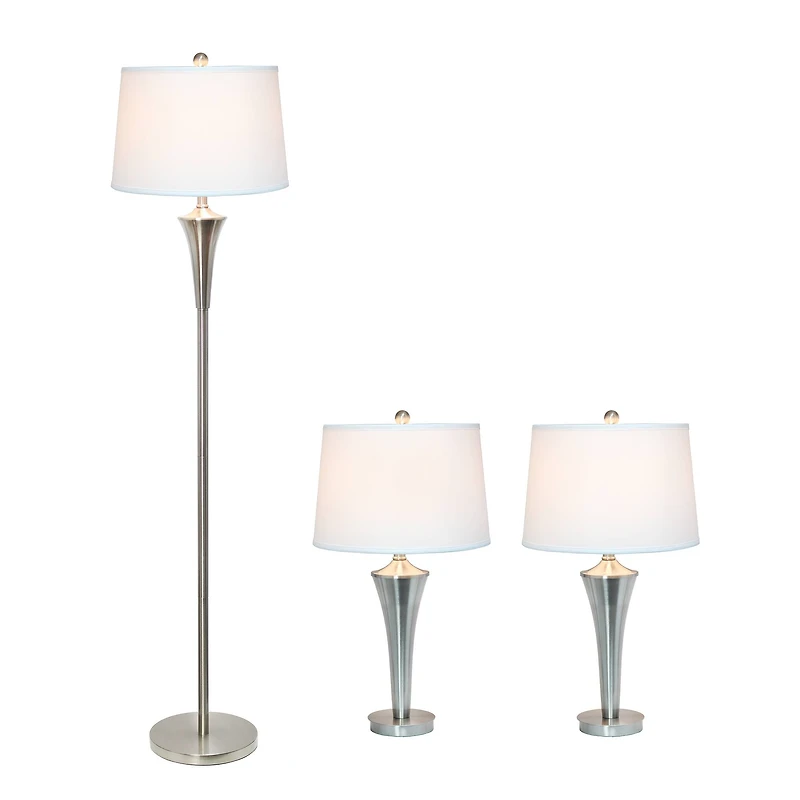 Lalia Home Vienna Brushed Nickel Lamp Set