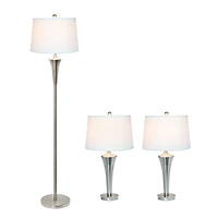 Lalia Home Vienna Brushed Nickel Lamp Set