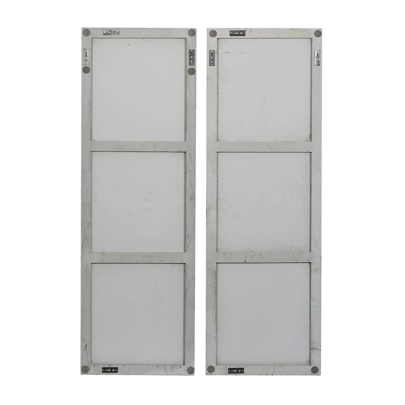 Set of 2 Grey Wood Modern Abstract Wall Decor, 16" x 48"