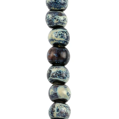 Blue Marbled Rondelle Ceramic Beads, 13.5mm by Bead Landing™