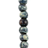 Blue Marbled Rondelle Ceramic Beads, 13.5mm by Bead Landing™