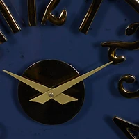 Blue Aluminum Coastal Wall Clock, 12" x 12" x 4"