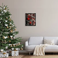 Stupell Industries Hanging Red Ornaments Christmas Tree Framed Floater Canvas Wall Art