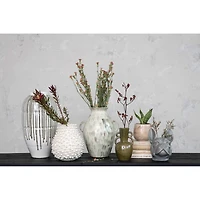 Hello Honey® 8.5" Olive Green Reactive Glaze Stoneware Vase with Handles