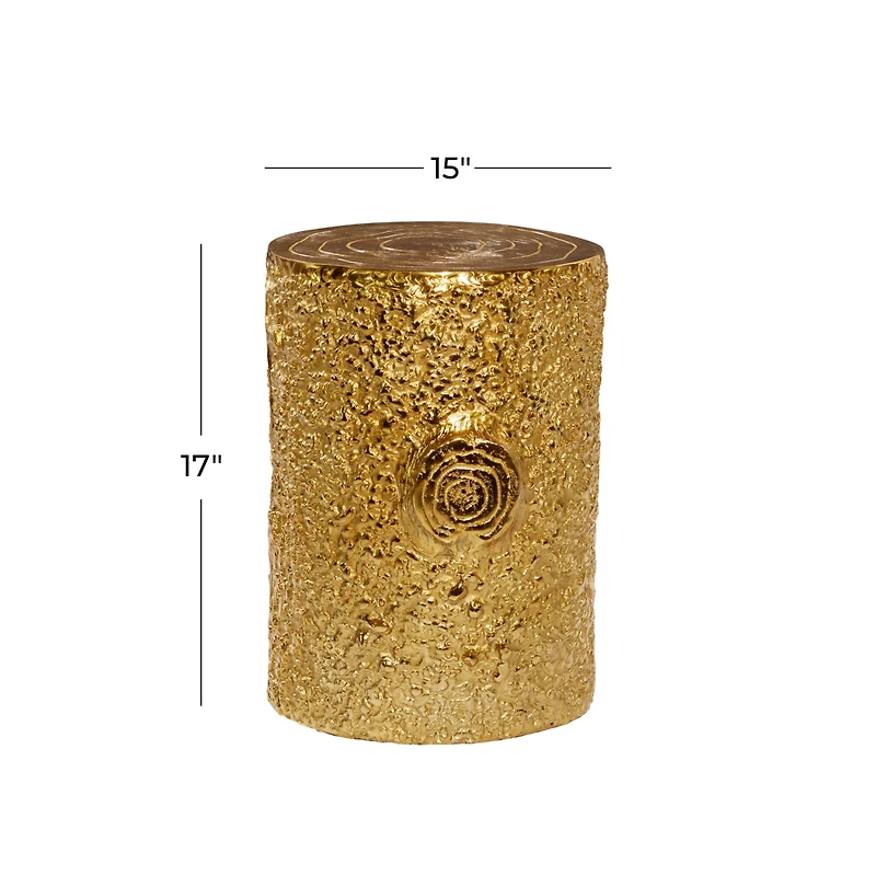 17" Gold Textured Contemporary Stool