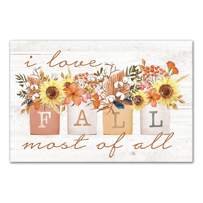 Love Fall Bouquets Canvas Wall Art