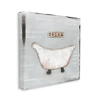 Stupell Industries Relax Bathtub Pastels Bath Canvas Wall Art