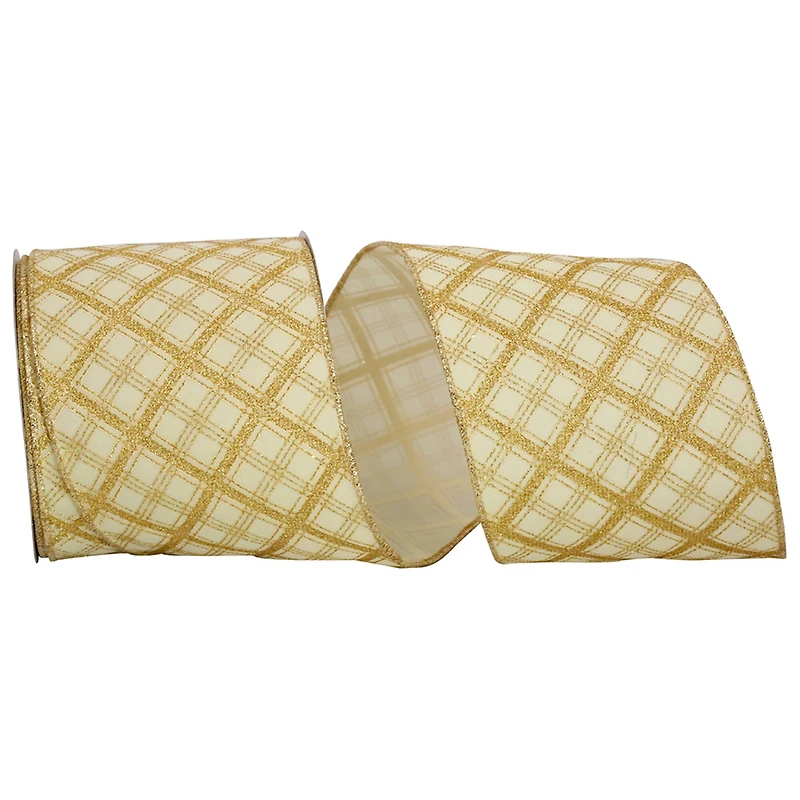 JAM Paper 4" x 10yd. Velvet Wired Lattice Glitter Ribbon