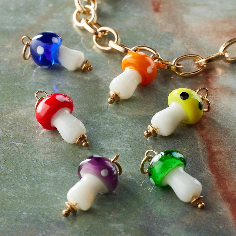 Glass Mushroom Charms by Bead Landing™