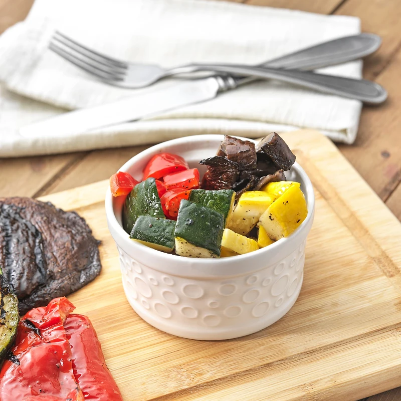 JoyJolt® White Embossed Porcelain Ramekins