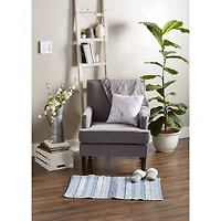 DII® Stonewash Blue & White Hand-Loomed Paper Chindi Rug, 2ft. x 3ft.
