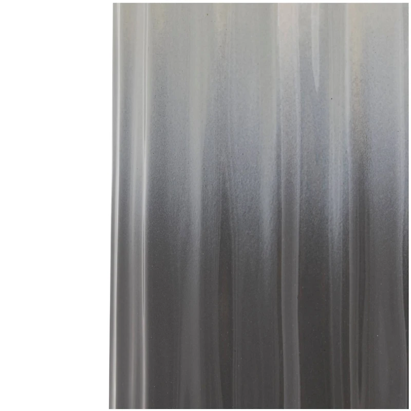 Dark Gray Ceramic Dimensional Textured Ombre Vase with Cream Accent Set