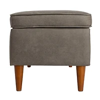 Hello Honey® Atley Ash Gray Vegan Leather Upholstered Storage Bench