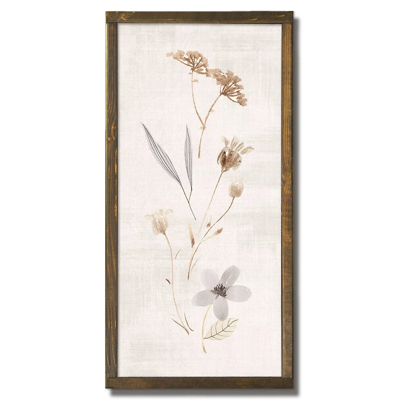 Spice & Blue Leaves I Framed Wood Plaque