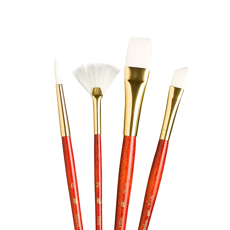 Princeton™ RealValue™ White Taklon 4 Piece Brush Set