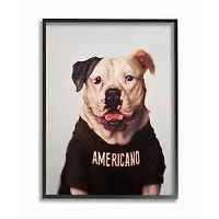 Stupell Industries Americano American Bulldog Black Framed Wall Art
