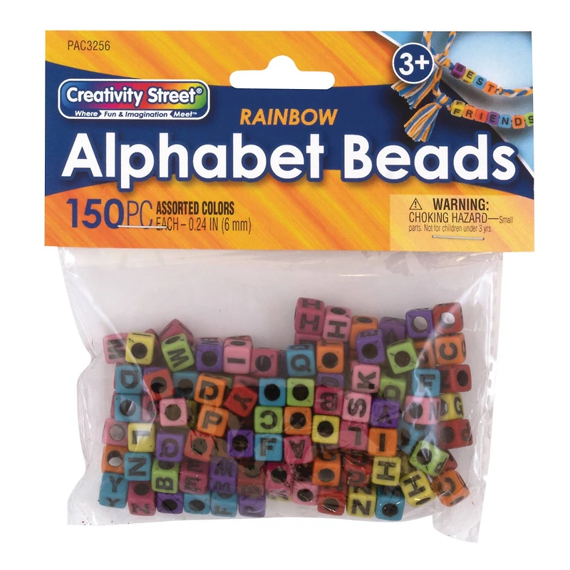 Creativity Street® 6mm Rainbow Alphabet Beads, 6 Packs of 150