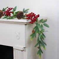 5ft. Pre-Decorated Berries & Pinecones Pine Springs Garland