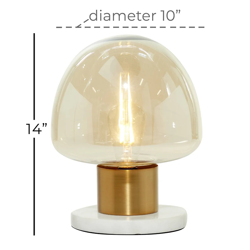14" Gold Metal Modern Table Lamp