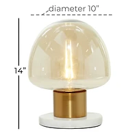 14" Gold Metal Modern Table Lamp
