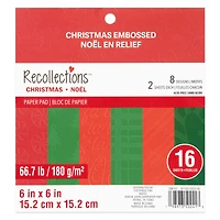 6" x 6" Christmas Embossed Paper Pad, 16 Sheets by Recollections™
