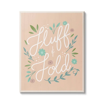 Stupell Industries Fluff & Fold Laundry Phrase Florals Farmhouse Pattern Canvas Wall Art