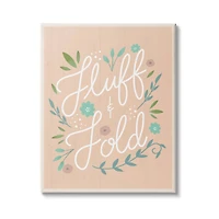 Stupell Industries Fluff & Fold Laundry Phrase Florals Farmhouse Pattern Canvas Wall Art