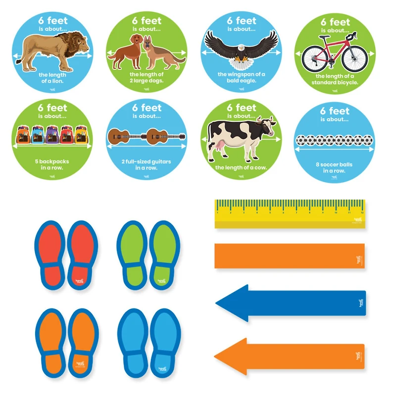 Hand2mind® Social Distance Floor Decals Bundle, 50ct.