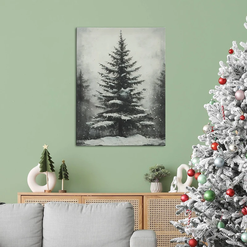 12" x 16" Black & White Snowy Tree Canvas Wall Décor by Ashland®