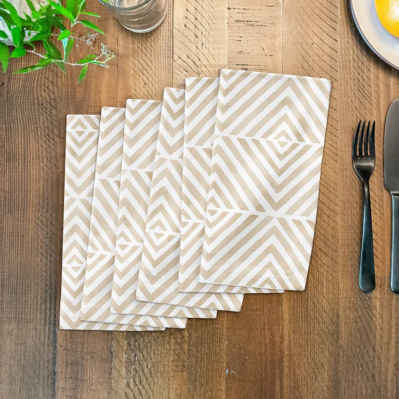 Cream Diamond Pattern Cotton Twill Napkin