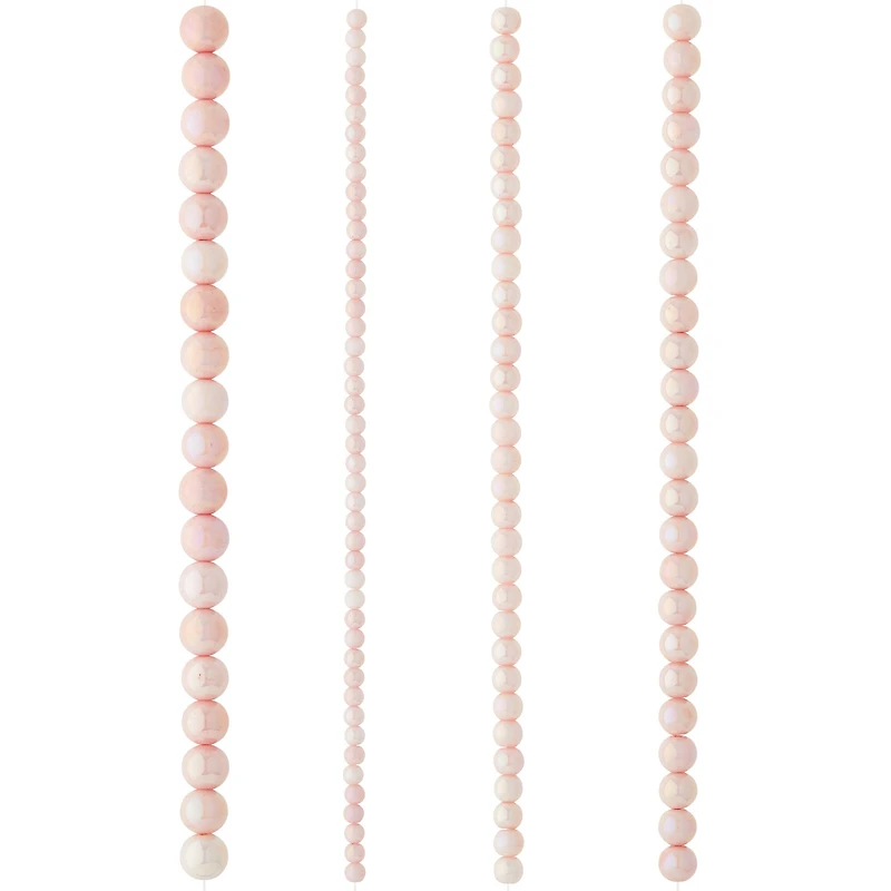 Pink Marble Glass Round Beads by Bead Landing™