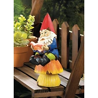 9.5" Bookworm Gnome Solar Statue
